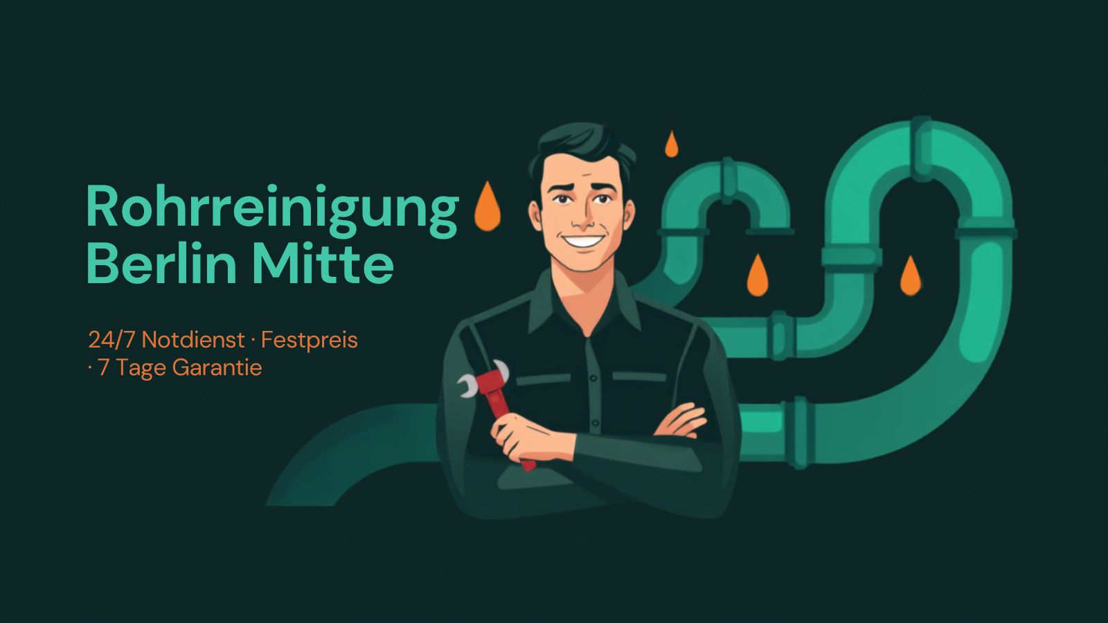 Rohrreinigung Berlin Mitte – 24/7 Notdienst, Festpreis, 7 Tage Garantie